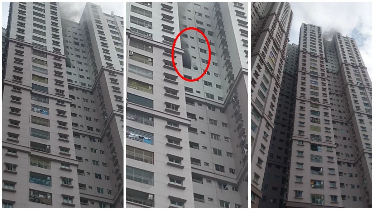 সাউথ সিটি আবাসনে আগুন, ২৮ তলা থেকে বেরোচ্ছ কালো ধোঁয়া
