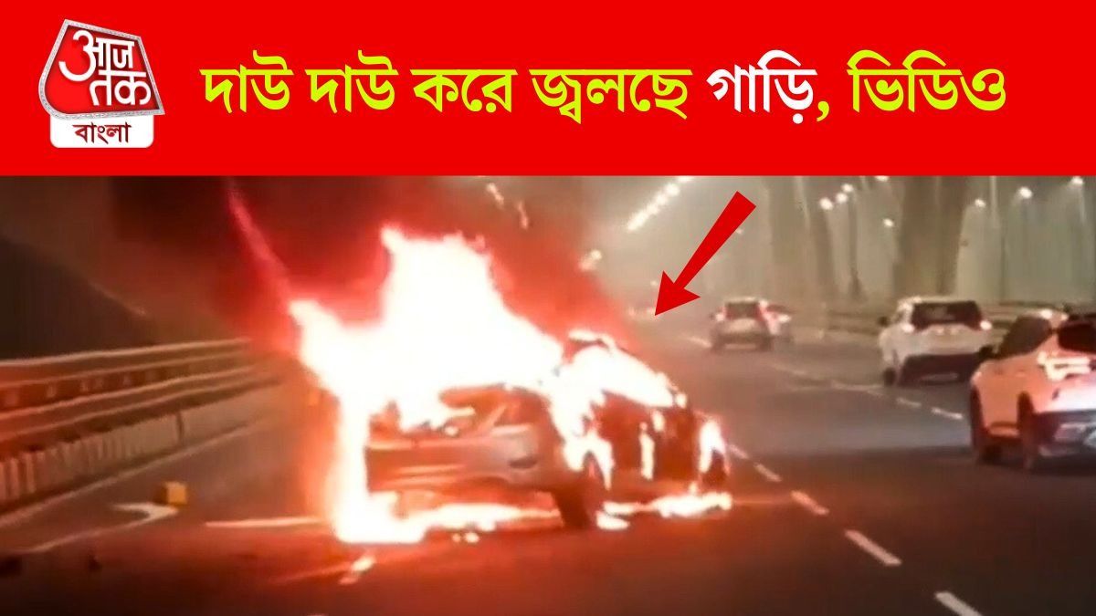 দাউ দাউ করে জ্বলছে গাড়ি, Mumbai Bandra-Worli Sea Link এ ভয়াবহ Video 