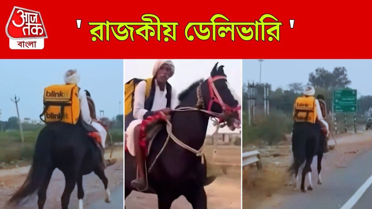ঘোড়ায় চড়ে Online Order পৌঁছে দিচ্ছেন বৃদ্ধ, Viral Video