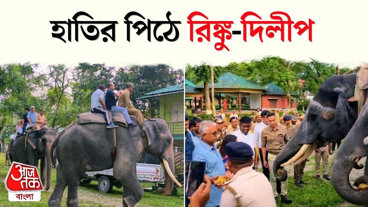 হাতির পিঠে সস্ত্রীক Jungle Safari, গরুমারার বন্যপ্রাণী দেখে মুগ্ধ Dilip Ghosh