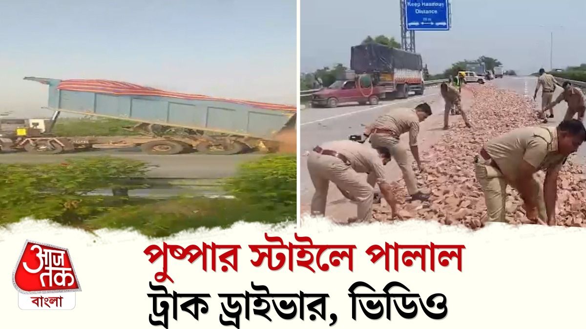 ট্রাকের পিছনের অংশ খুলে ইট-পাটকেল রাস্তায়, Pushpa Style পালানোর Viral Video