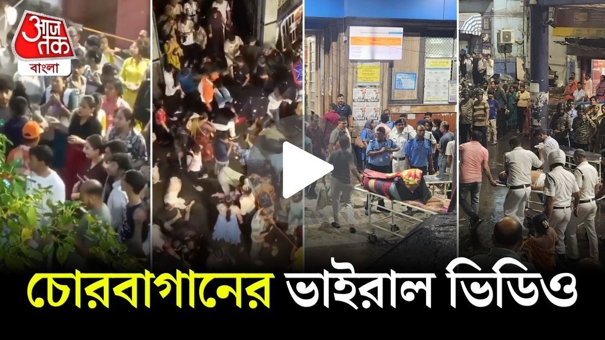 ভিড়ের ঠাসা সেই মুহূর্ত, Kolkata Chorbagan Sarbojanin পুজোমণ্ডপের Viral Video