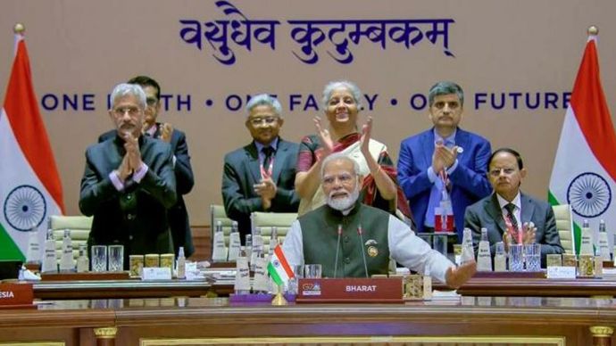 'New Delhi Leaders घोषणा पत्र' को मंजूरी 'New Delhi Leaders घोषणा पत्र' को मंजूरी