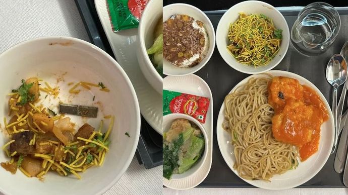 हवाई जहाज़ में सवार यात्री को मिला खाने में मेटल का ब्लेड हवाई जहाज़ में सवार यात्री को मिला खाने में मेटल का ब्लेड