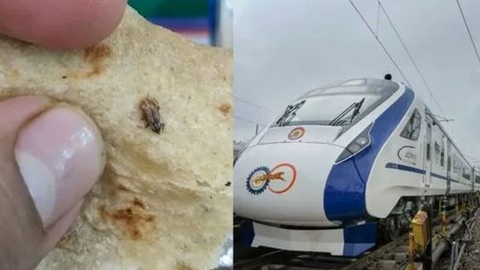 यात्रियों को खाने में मिला 'कॉकरोच' यात्रियों को खाने में मिला 'कॉकरोच'