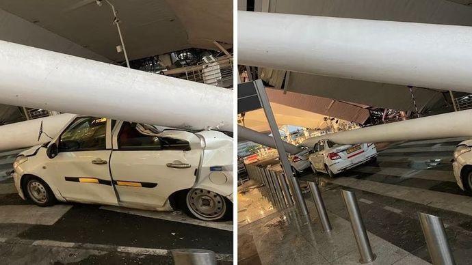 Delhi Airport पर टर्मिनल-1 की गिरी छत Delhi Airport पर टर्मिनल-1 की गिरी छत