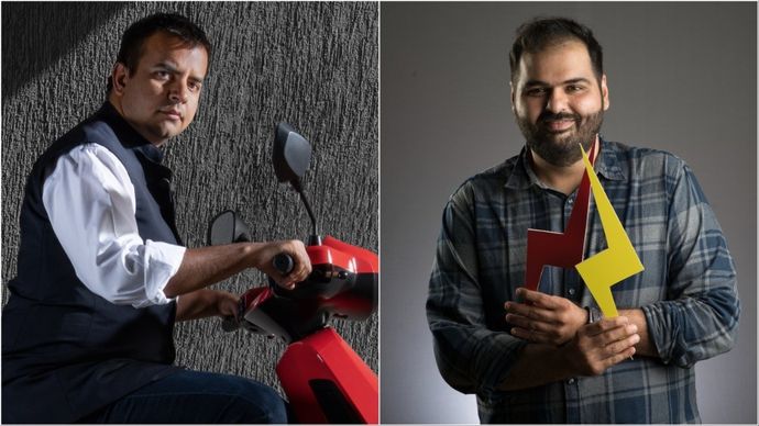 Ola CEO Bhavish Aggarwal and comedian Kunal Kamra