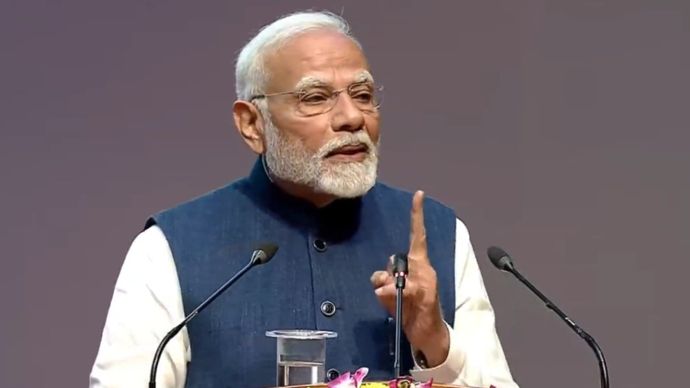 PM Modi during Constitution Day. (Screengrab)