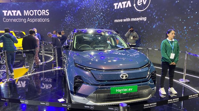 The Harrier.ev is based on Tata's acti.ev+ architecture. Tata Harrier EV
