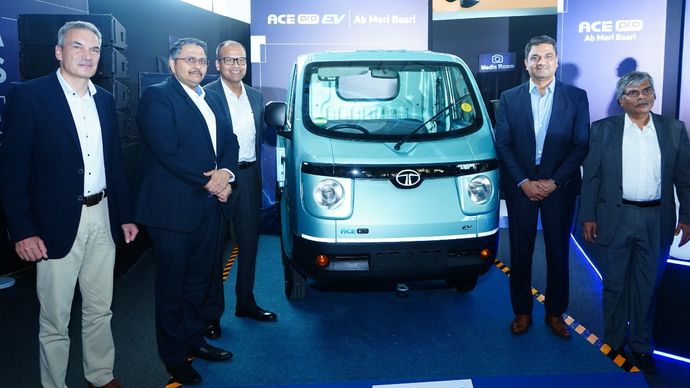 Tata Motors Commercial Vehicles officials at the launch of the new Tata Ace Pro. Tata Motors Commercial Vehicles officials at the launch of the new Tata Ace Pro.