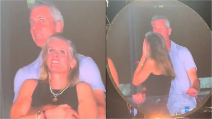 Andy Byron and Kristin Cabot caught in an intimate moment at Coldplay’s Boston concert (Photos: Amiri King/X)  andy byron affair video