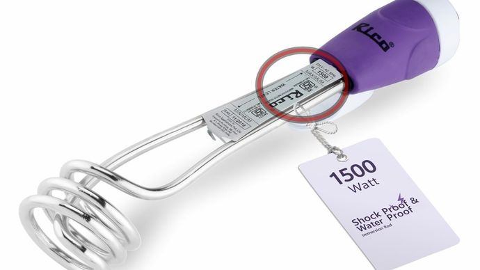 इलेक्ट्रिक इमर्शन रॉड पर ISI Mark होना चाहिए. (Photo: Amazon.in) Electric immersion rod