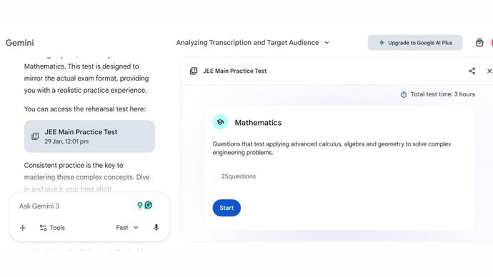 जेमिनी पर जेईई मेन की तैयारी JEE Main practice with Gemini