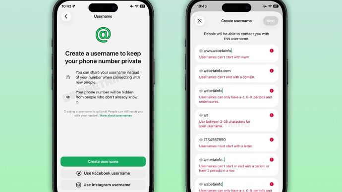 व्हाट्सएप यूजरनेम फीचर