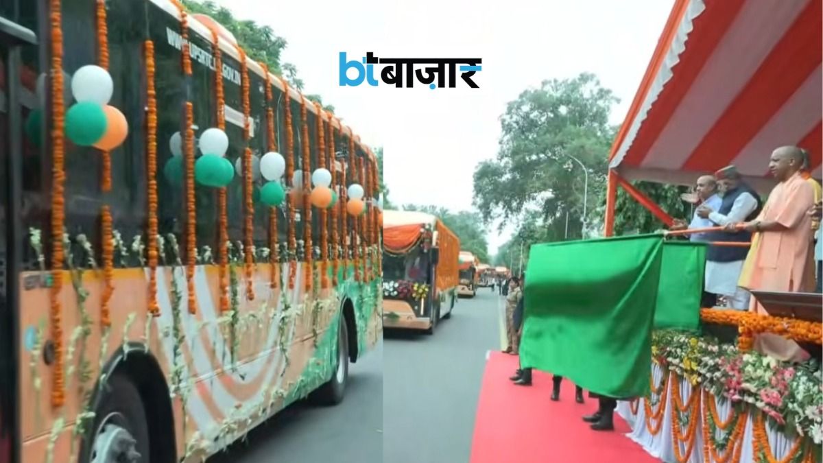 जेवर एयरपोर्ट के लिए शुरू हुईं 45 नई इलेक्ट्रिक बसें, सीएम य