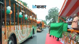 जेवर एयरपोर्ट के लिए शुरू हुईं 45 नई इलेक्ट्रिक बसें, सीएम योगी ने दिखाई हरी झंडी - चेक करें रूट्स