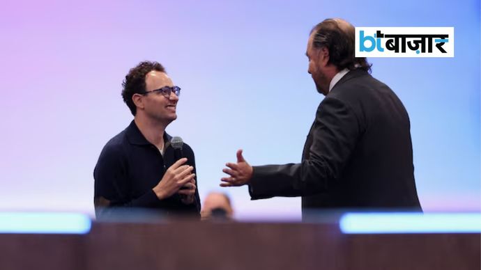 डारियो अमोडेई, Anthropic CEO और मार्क बेनिऑफ, Salesforce CEO, Dreamforce 2026 समिट में। (REUTERS/कार्लोस बैरिया) डारियो अमोडेई, Anthropic CEO और मार्क बेनिऑफ, Salesforce CEO, Dreamforce 2026 समिट में। (REUTERS/कार्लोस बैरिया)