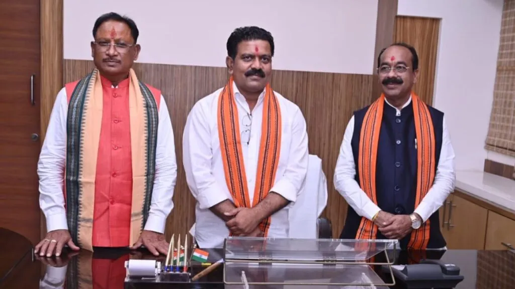 CMs Arun Sao and Vijay Sharma Vishnu Deo Sai