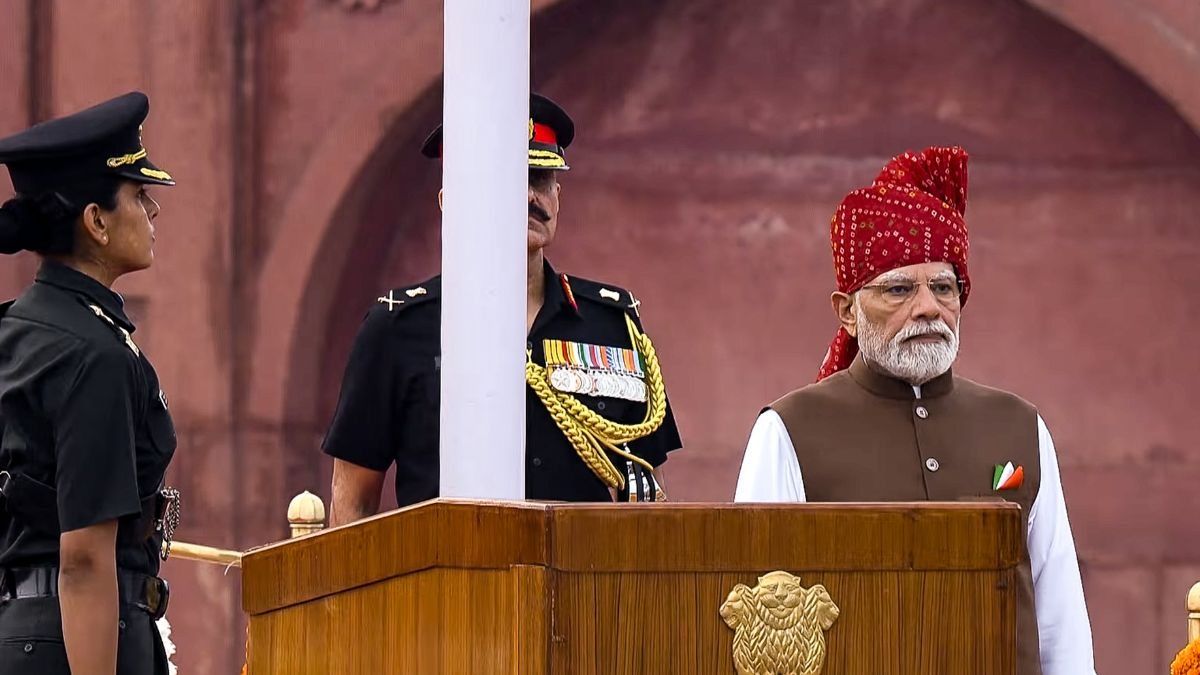 PM Modi during the 8oth Independence Day celebrations