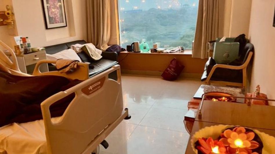 Hospital room decorated by father Hospital room decorated by father