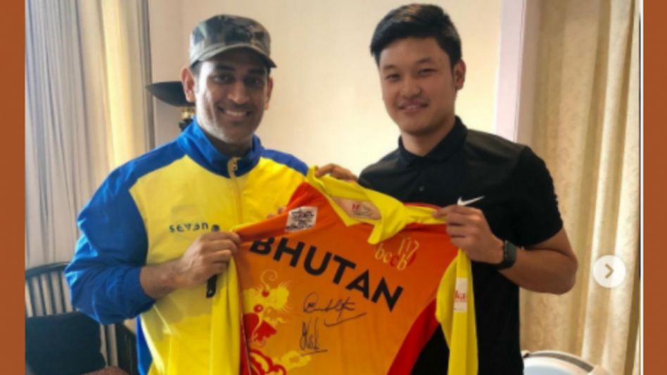 Mikyo Dorji with MS Dhoni (Pic: Instagram) Mikyo Dorji with MS Dhoni (Pic: Instagram)