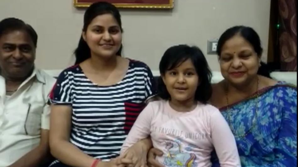 Shivangi with her daughter and parents Shivangi with her daughter and parents