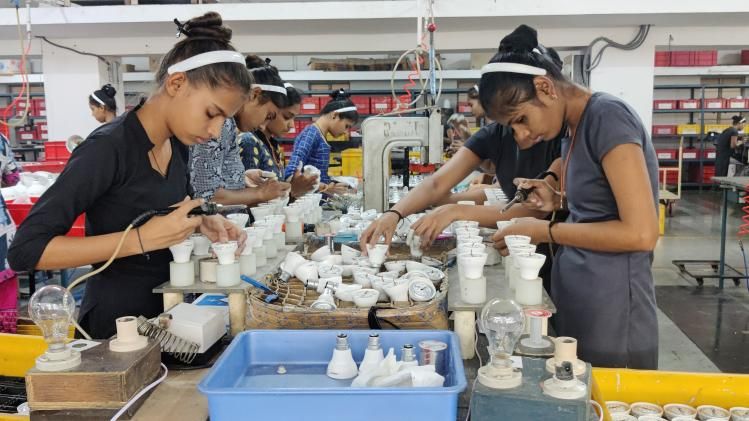 girls working in office 