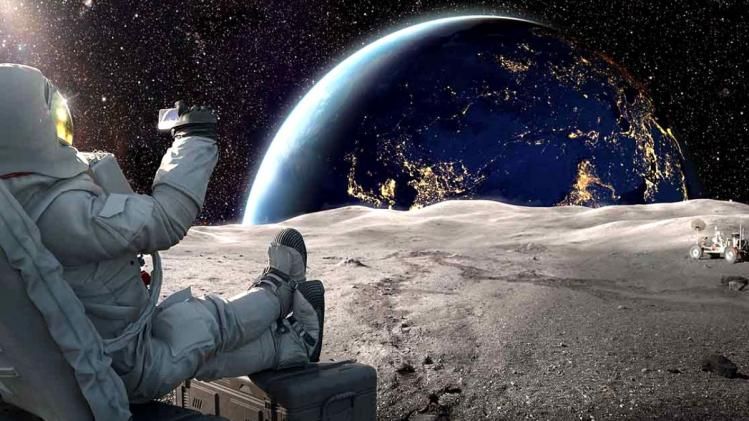 Human on Moon