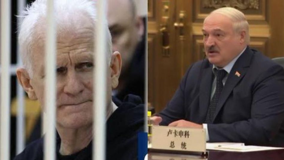 Ales Bialiatski and Alexander Lukashenko (photo twitter) Ales Bialiatski and Alexander Lukashenko (photo twitter)
