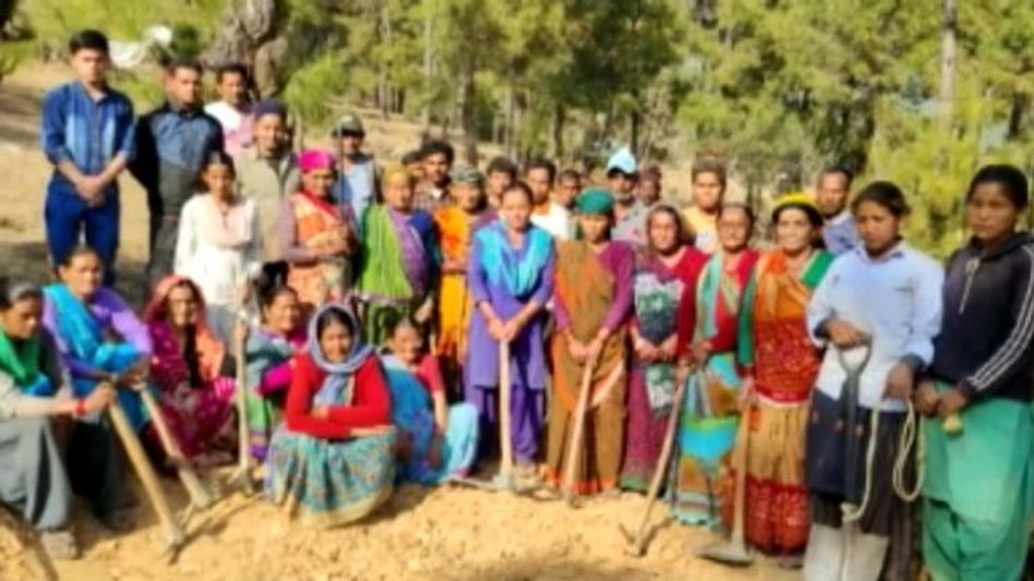 Women building road themselves  Women building road themselves