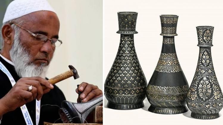 Bidri craft artist Shah Rashid Ahmed Quadari (Photo: Twitter)