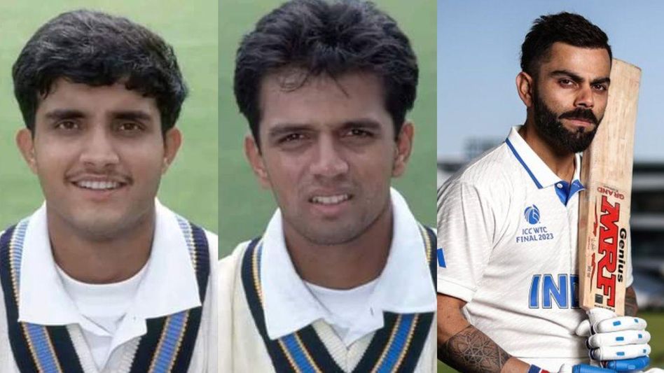 Sourav Ganguly, Rahul Dravid and Virat Kohli (photo twitter) Sourav Ganguly, Rahul Dravid and Virat Kohli (photo twitter)