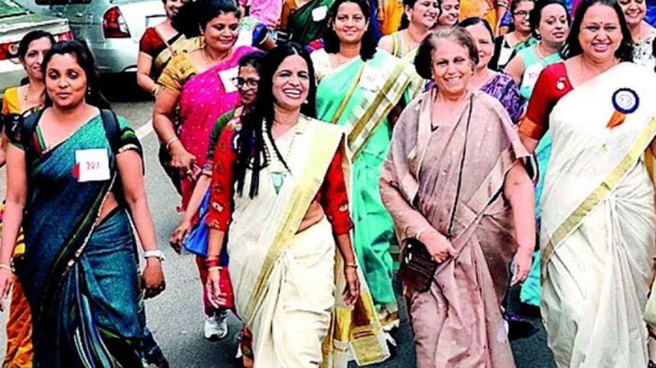 Women set for saree walkathon in London on National Handloom Day Women set for saree walkathon in London on National Handloom Day