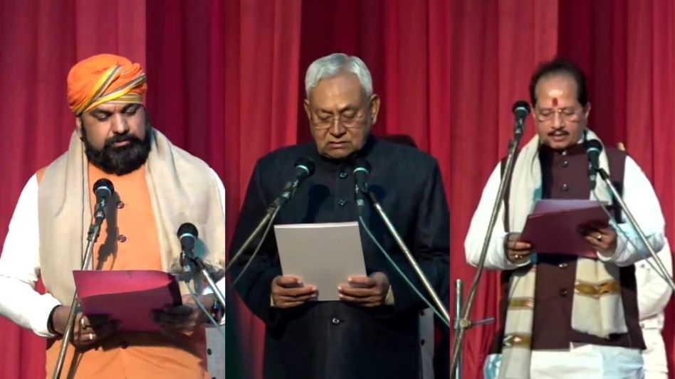 CM Nitish Kumar, Vijay Sinha and Samrat Chaudhary CM Nitish Kumar, Vijay Sinha and Samrat Chaudhary
