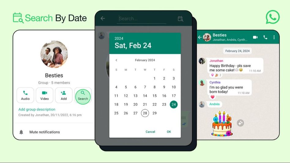 WhatsApp introduces new search by date feature for Android users WhatsApp introduces new search by date feature for Android users