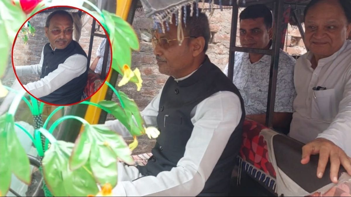 JDU candidate Dulalchand Goswami campaigning by auto in Katihar