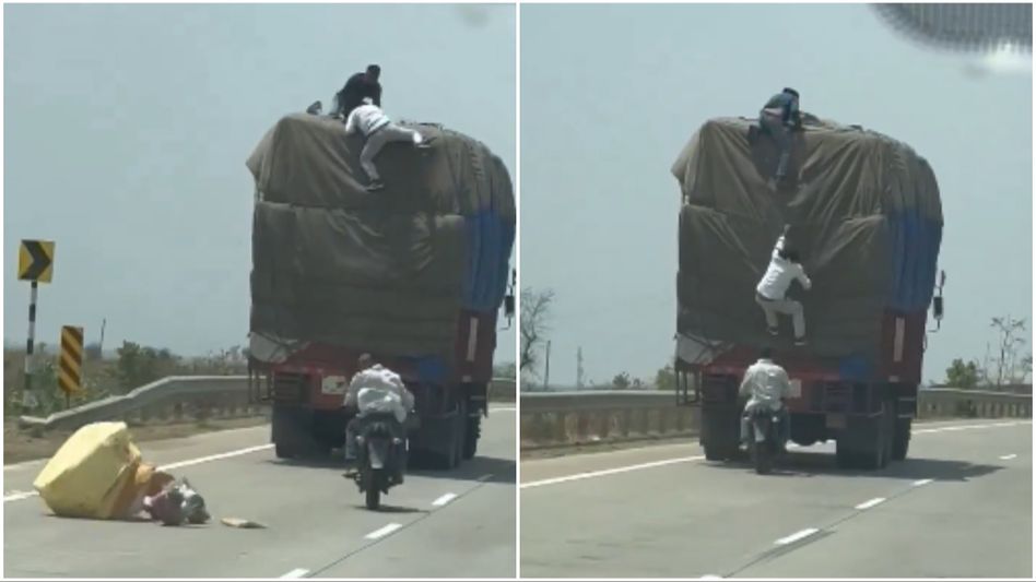 3 men on bike steal from moving truck filmy style 3 men on bike steal from moving truck filmy style