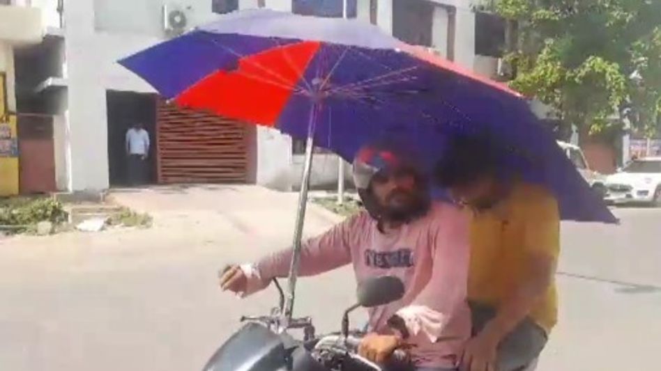 Installed Umbrella on Bike Installed Umbrella on Bike