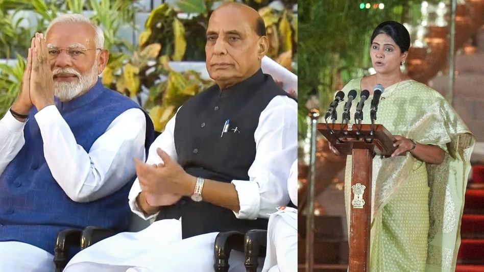 PM Modi, Rajnath Singh and Anupriya Patel PM Modi, Rajnath Singh and Anupriya Patel