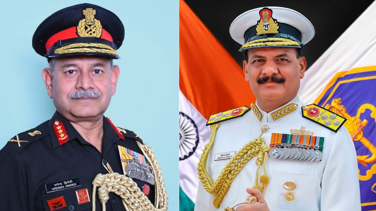Lieutenant General Upendra Dwivedi and Admiral Dinesh Tripathi (Photo/PTI) Lieutenant General Upendra Dwivedi and Admiral Dinesh Tripathi (Photo/PTI)