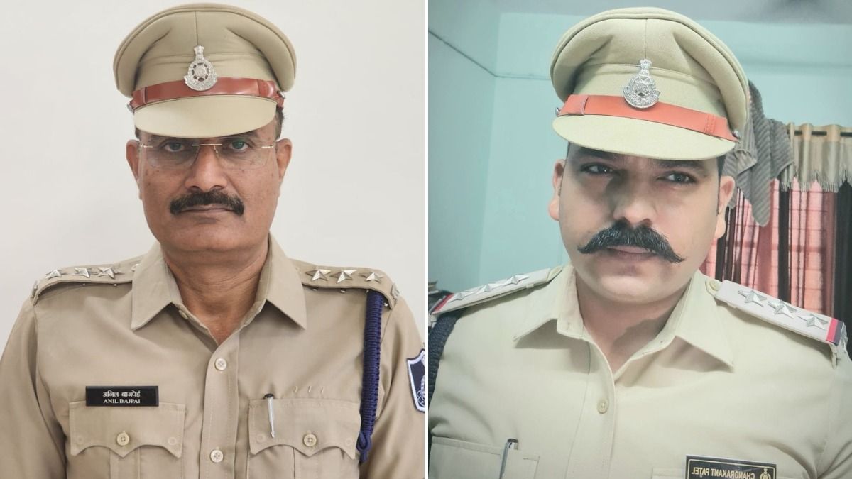 DSP Lokayukt Anil Bajpayi, Bhopal (Right) and TI Chandrakant Patel, Indore (Left)