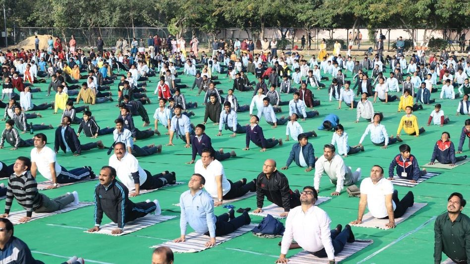 Preparation to make world record of Surya Namaskar Preparation to make world record of Surya Namaskar