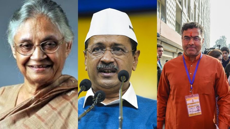 Sheila Dikshit, Arvind Kejriwal and Parvesh Verma Sheila Dikshit, Arvind Kejriwal and Parvesh Verma