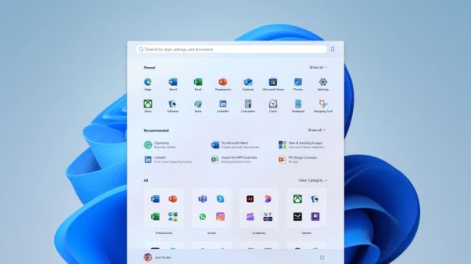Windows 11 new start menu Windows 11 new start menu