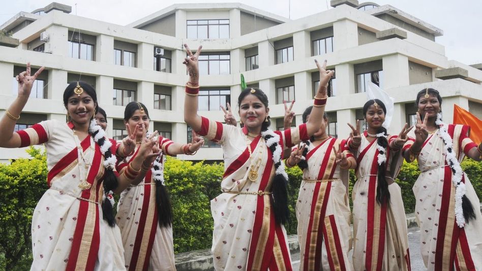 Students celebrate after the Jharkhand Academic Council (JAC) declared the results Students celebrate after the Jharkhand Academic Council (JAC) declared the results