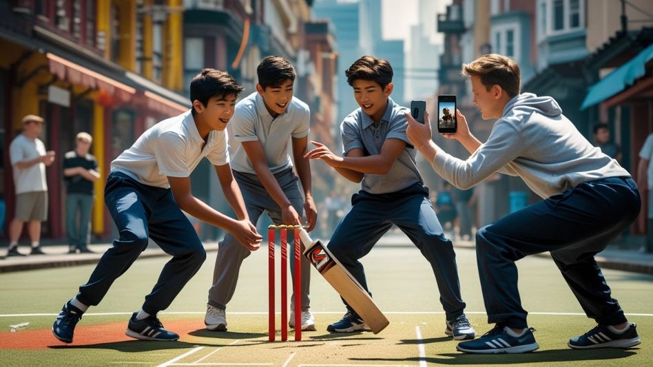 Video Recording While Playing Cricket Video Recording While Playing Cricket