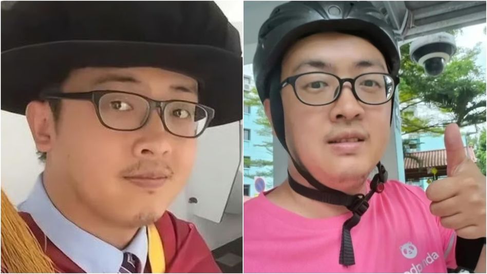 Chinese man with Oxford degree now works as food delivery rider Ding Yuanzhao via Douyin Chinese man with Oxford degree now works as food delivery rider Ding Yuanzhao via Douyin