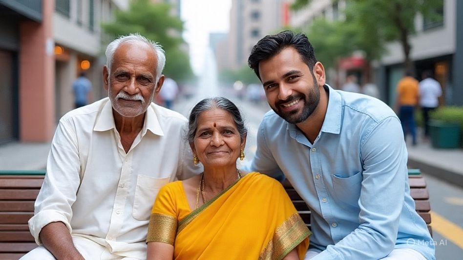 Son taking care of old mother and father (Source: Meta.AI) Son taking care of old mother and father (Source: Meta.AI)