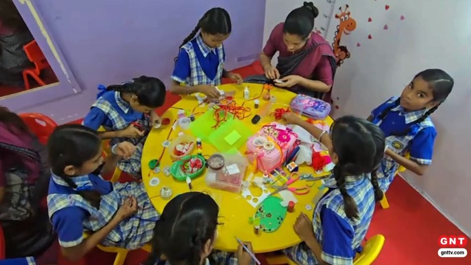 Children Preparing Rakhi Children Preparing Rakhi