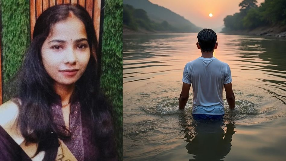 The husband went to take a bath in the Ganga and the wife ran away from home The husband went to take a bath in the Ganga and the wife ran away from home